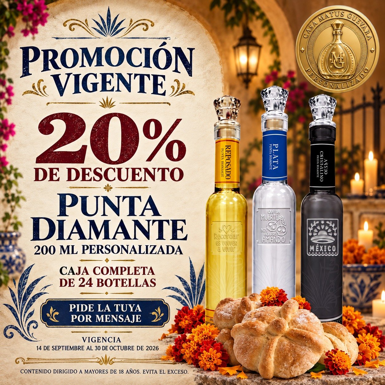 Punta Diamante 200 ml personalizada: 20% de descuento en caja de 24 botellas