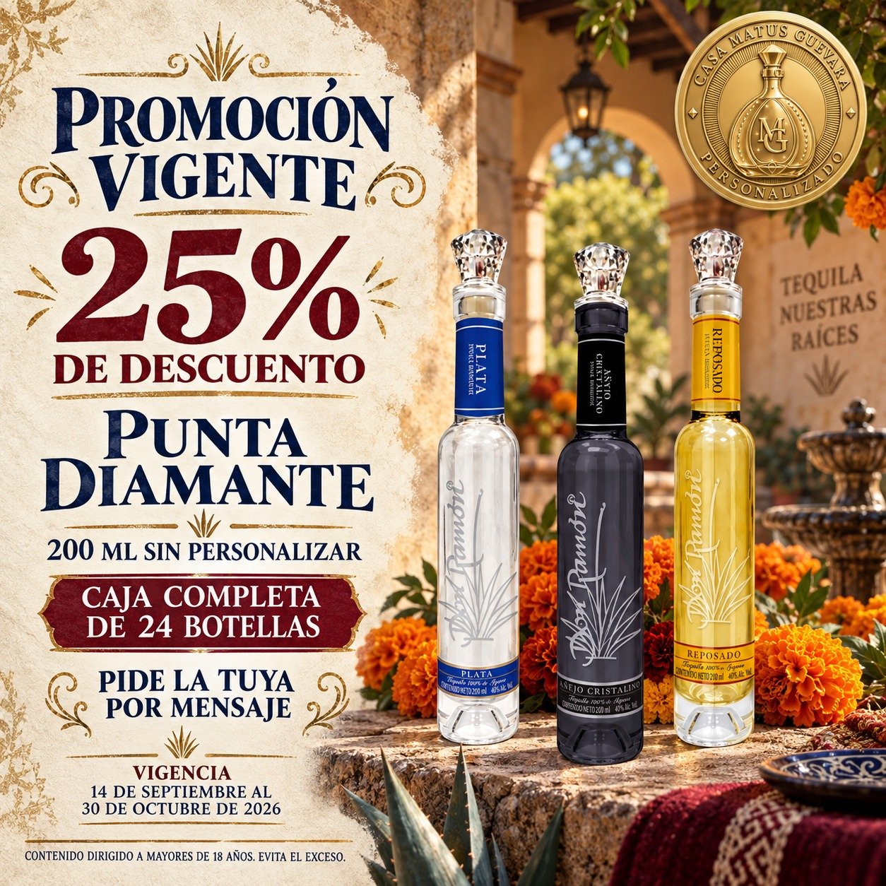 Punta Diamante 200 ml sin personalizar: 25% de descuento en caja de 24 botellas